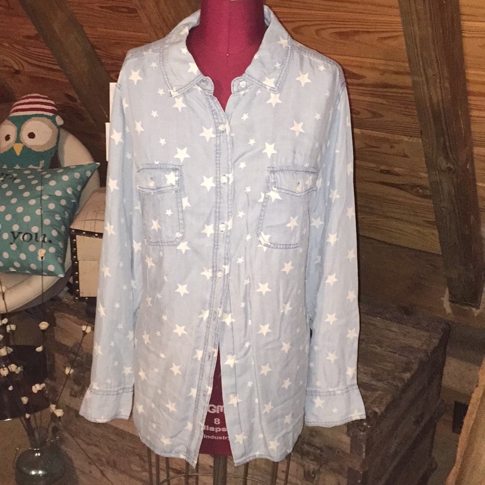 Lane Bryant denim style blouse
